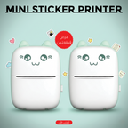 Mini Sticker Printer from سوق كوم showing compact electronic device with printed stickers in a sleek design