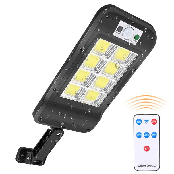 عرض قطعتين كشاف طاقة شمسية خارجي 8 لمبات LED - حساس حركة وريموت كنترول - مقاوم للماء