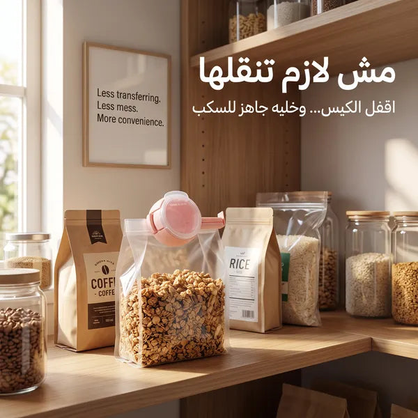 ملاقط إغلاق الأكياس مع فوهة سكب( 2 قطع )