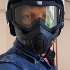Winter motorcycle face mask in black, full-face design, made for motorcycle accessories, providing warmth and protection.