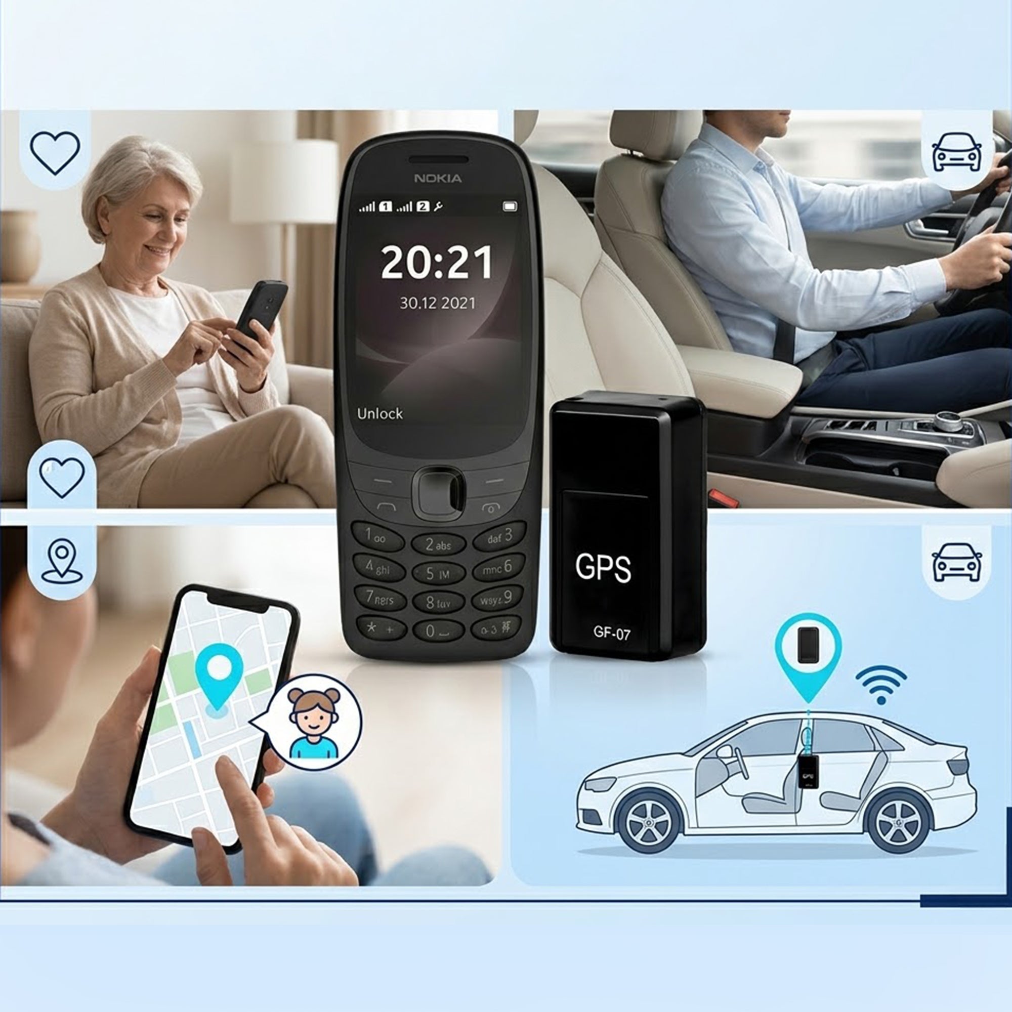 عرض هاتف Nokia 6310 ثنائي الشريحة  + جهاز GPS صغير لتتبع اغراضك
