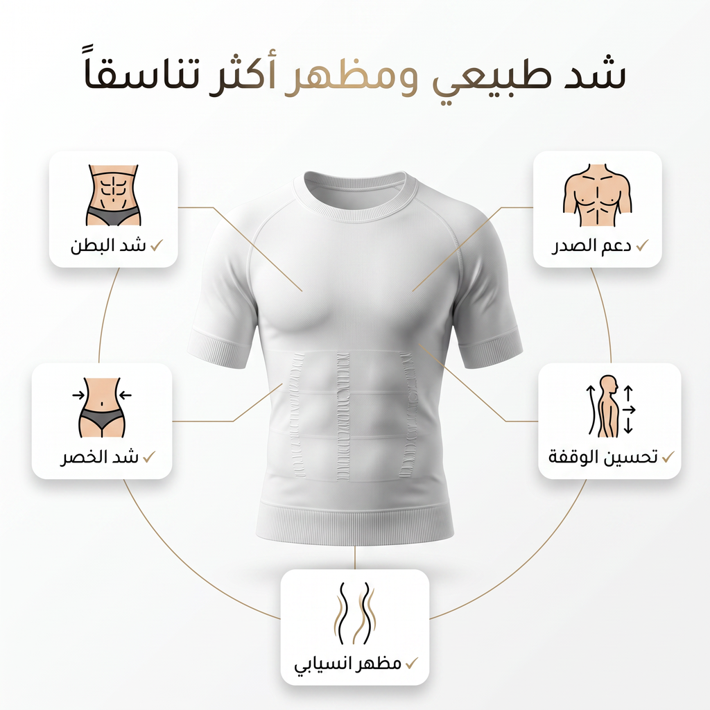 مشد الجسم للرجال باكمام قصيرة ٢XL