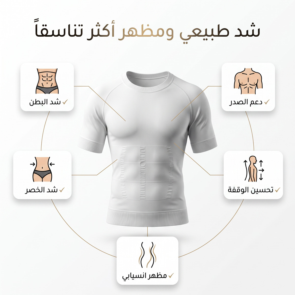 مشد الجسم للرجال باكمام قصيرة ٢XL