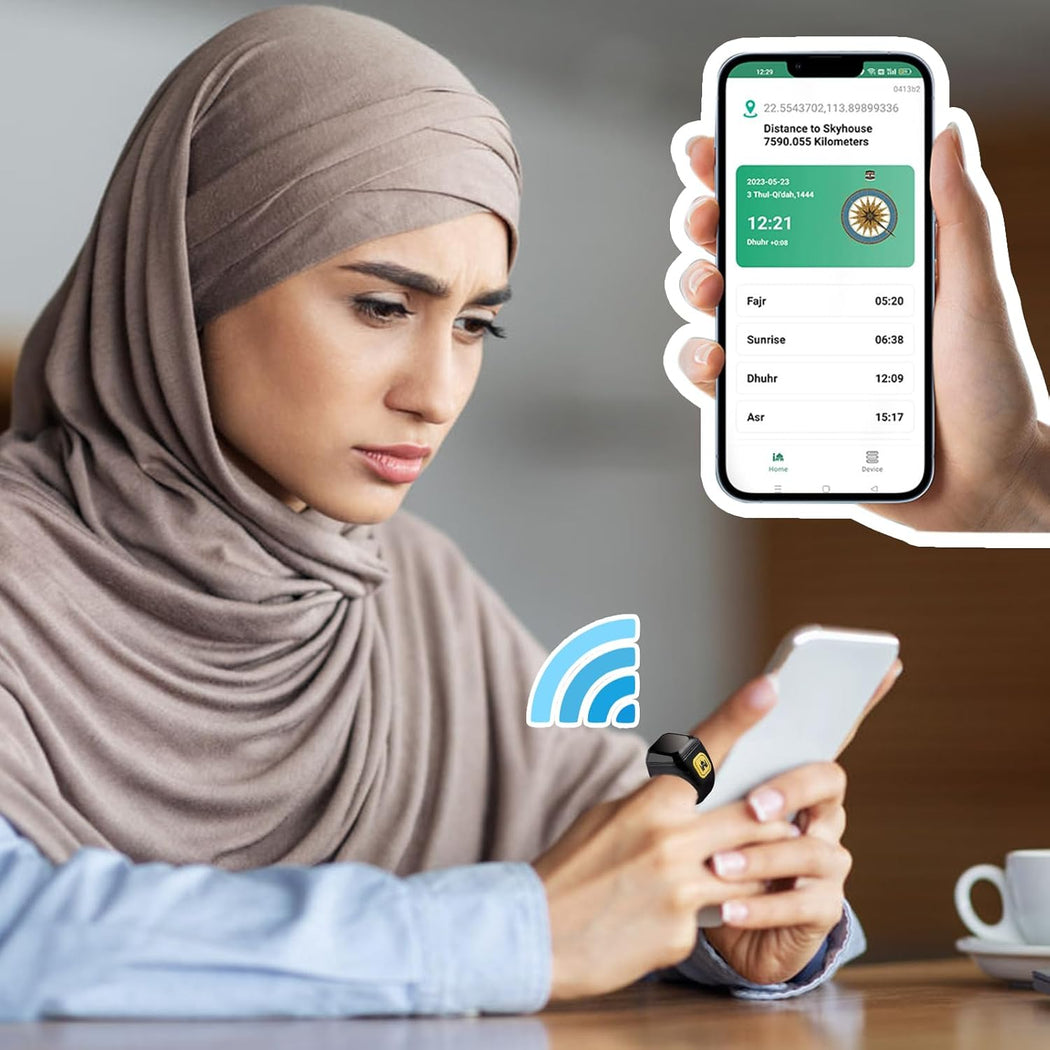 خاتم تسبيح إلكتروني مريح بعداد ذكي وخفيف الوزن 30 جرام