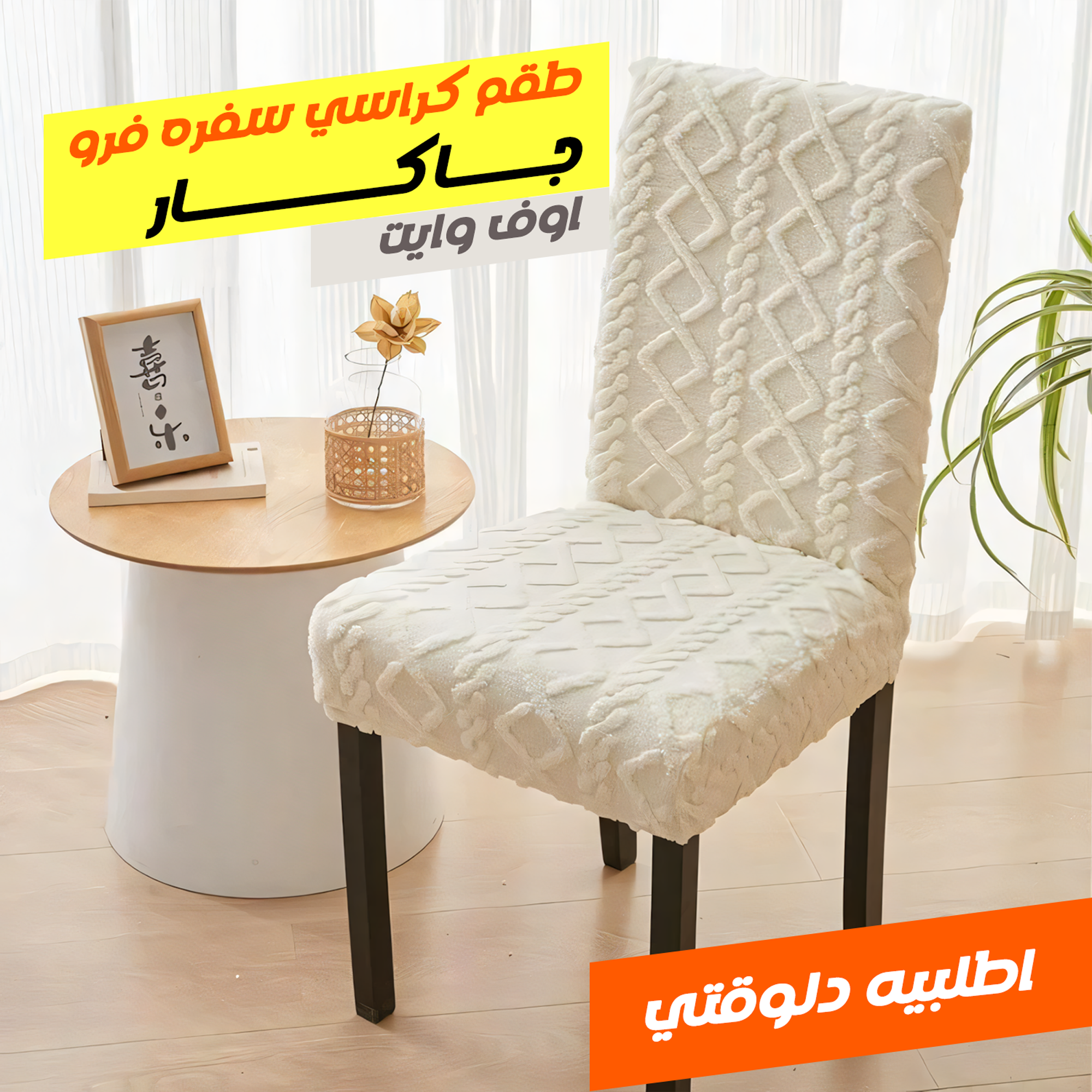 طقم كراسي سفره فرو جاكار اوف وايت 6 كرسي