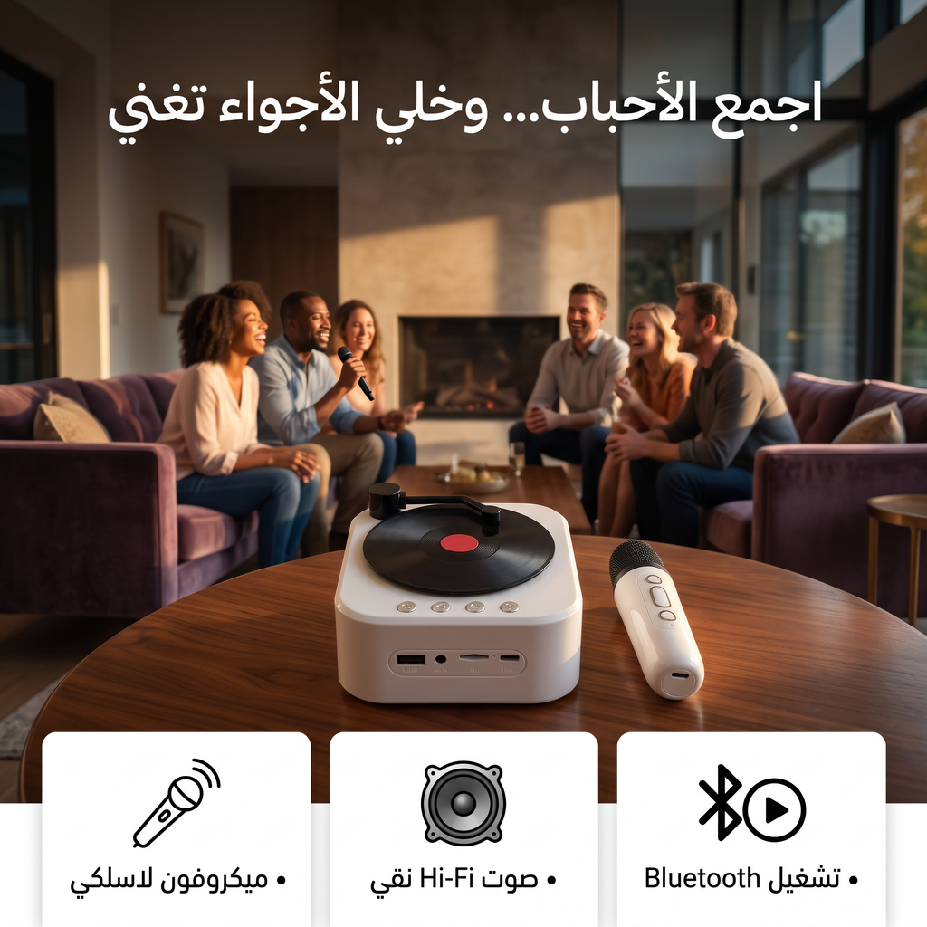 • مكبر صوت  ترندي كريوكي بلوتوث مع مايك