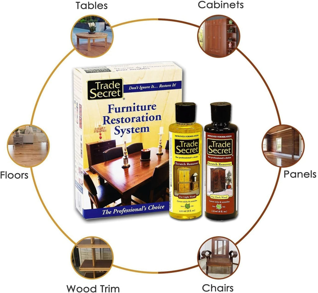 Modern wood and leather gloss conditioner from سوق كوم, showing a sleek bottle of cleaning product for furniture and leather surfaces.