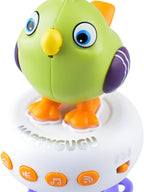 Colorful talking bird toy from سوق كوم, interactive game for children with bright feathers and animated design.