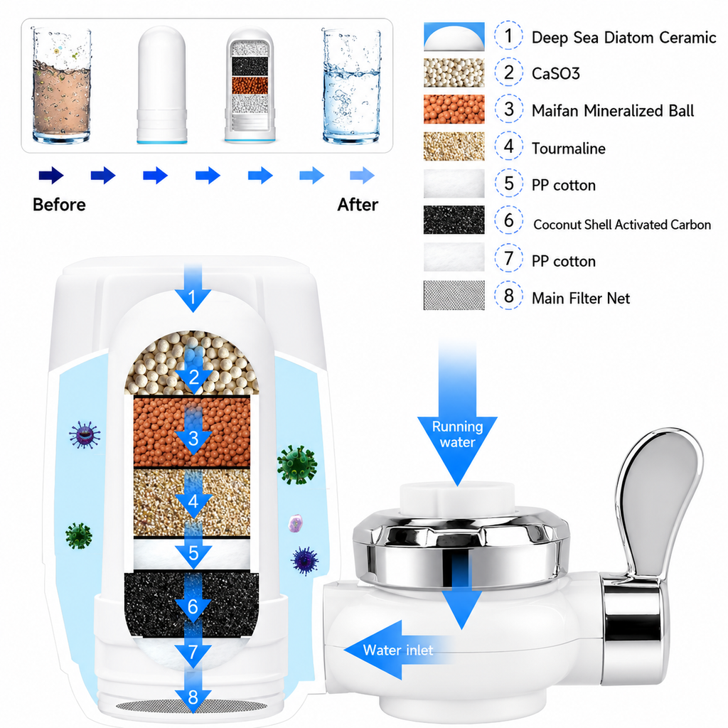 Two easy-to-install faucet filters from the best-selling سوق كوم brand, shown in the product image.