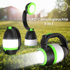 Indoor lighting product featuring a 3-in-1 rechargeable lamp and flashlight with power bank functionality.