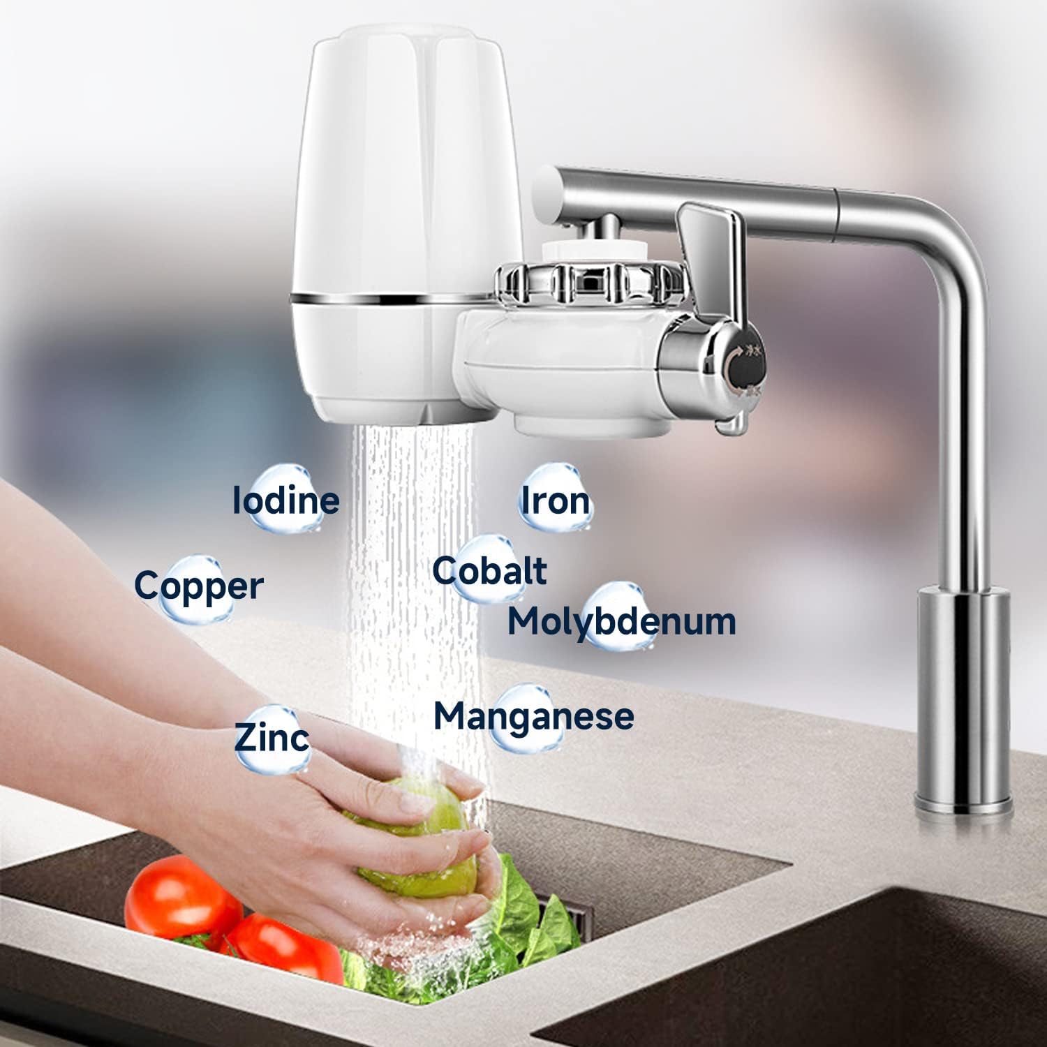 Two easy-to-install faucet filter pieces from popular bestseller brand, demonstrating their compact size and design.
