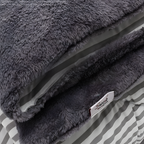 • لحاف شتوي فرو دبل فيس Gray Striped 220*235cm