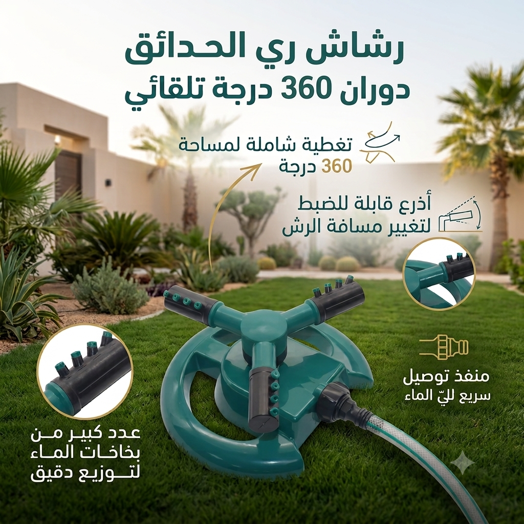 • رشاش مياه الحدائق المستدير