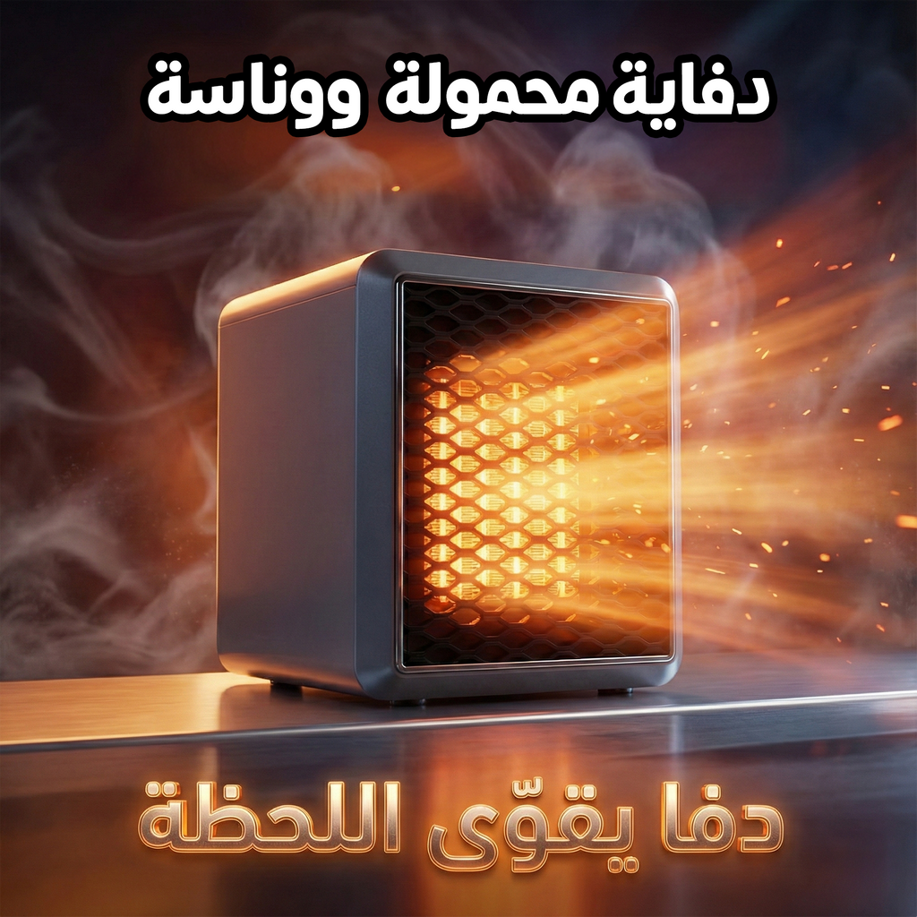 Portable Wanasah 1500W heater from سوق كوم, compact electric heater with adjustable temperature control.