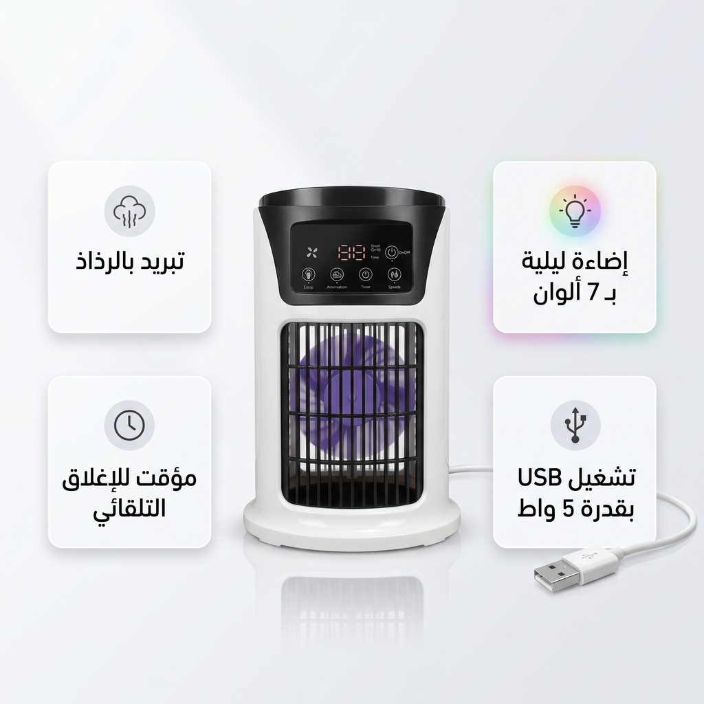 مكيف مكتبي بالرذاذ(سهل التنقل يعمل ب الشحن)