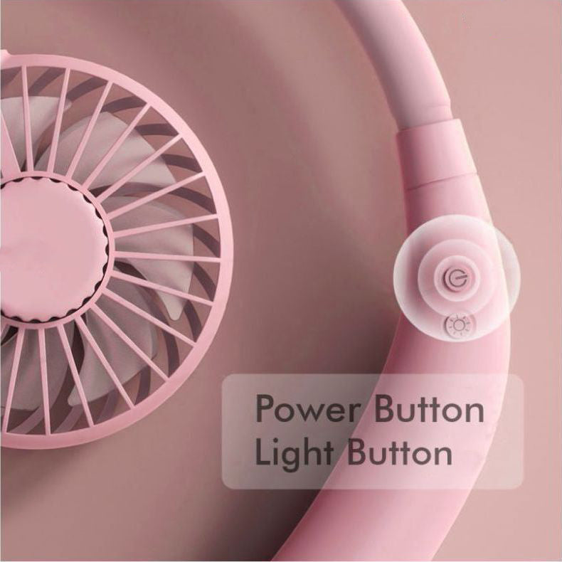 Magnetic USB rechargeable neck fan from سوق كوم, lightweight and hands-free cooling device, popular for personal use.