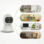 Two Wi-Fi surveillance cameras from popular seller, showcasing sleek black design and lens details for home security.
