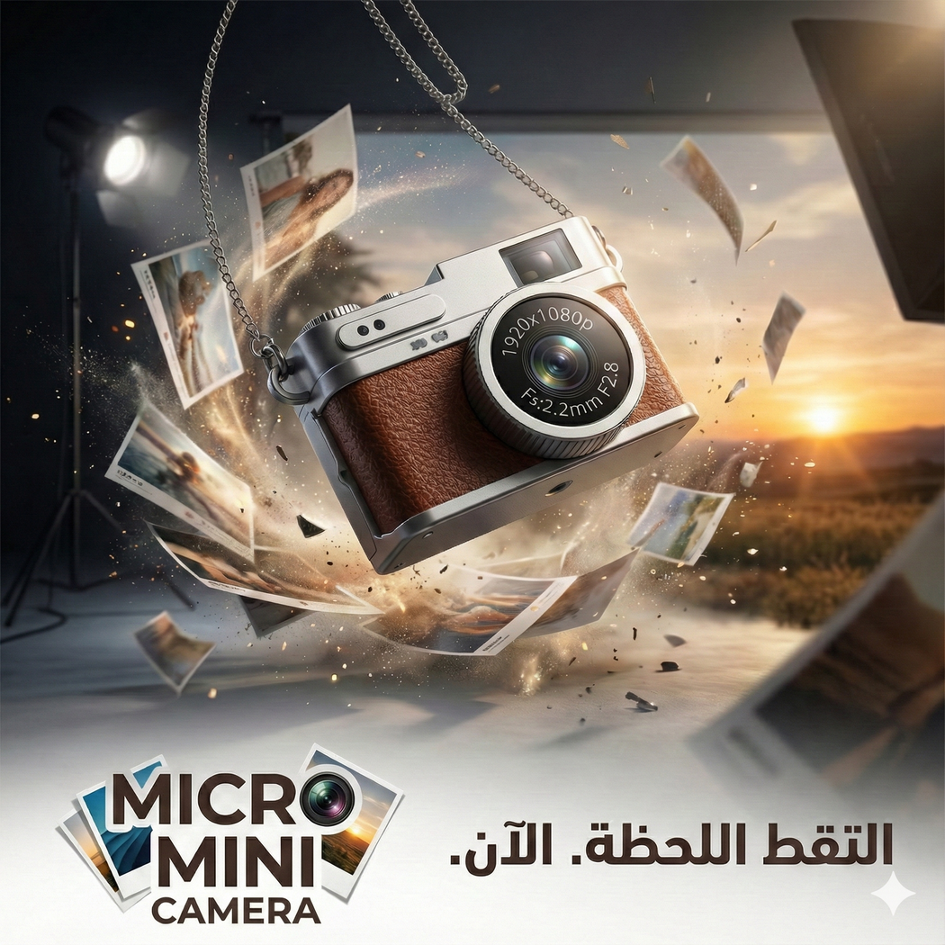 كاميرا ميني 1080P بحجم الإبهام - تصوير فيديو وصور بجودة عالية وسهلة الحمل