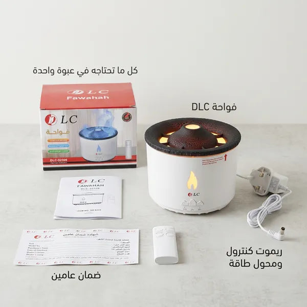 فواحة بركانية عطرية ومرطبة للهواء بإضاءة LED