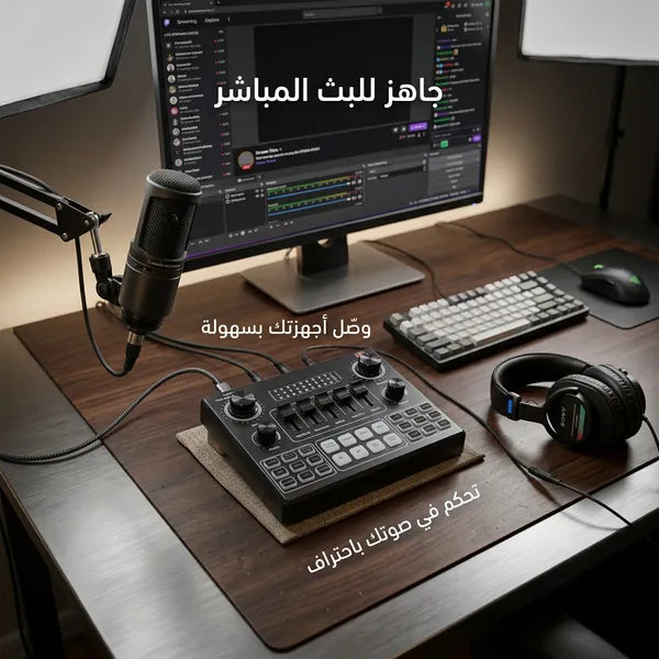 • مازج صوت بلوتوث احترافي  مع مؤثرات دي جيه