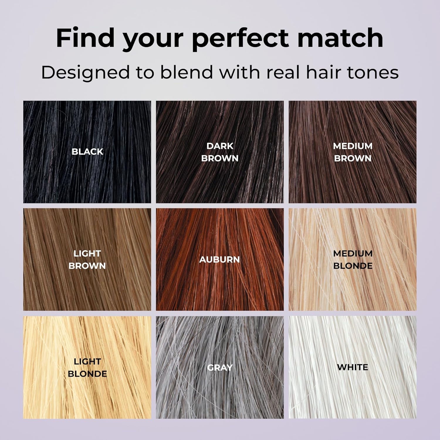 Toppik Hair Fibers for hair thinning, showing dark-colored fibers blending into scalp for fuller-looking hair.