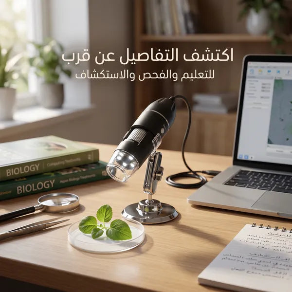 portable hd digital microscope USB electronic magnifier ضمان عام