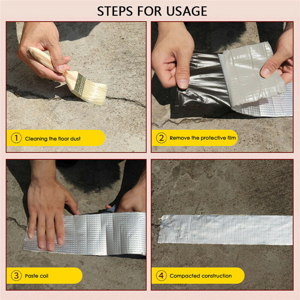 Silver rubber adhesive tape, 10 meters, ideal for household repairs and DIY projects, shown in the image.