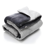• لحاف شتوي فرو دبل فيس Gray Striped 220*235cm