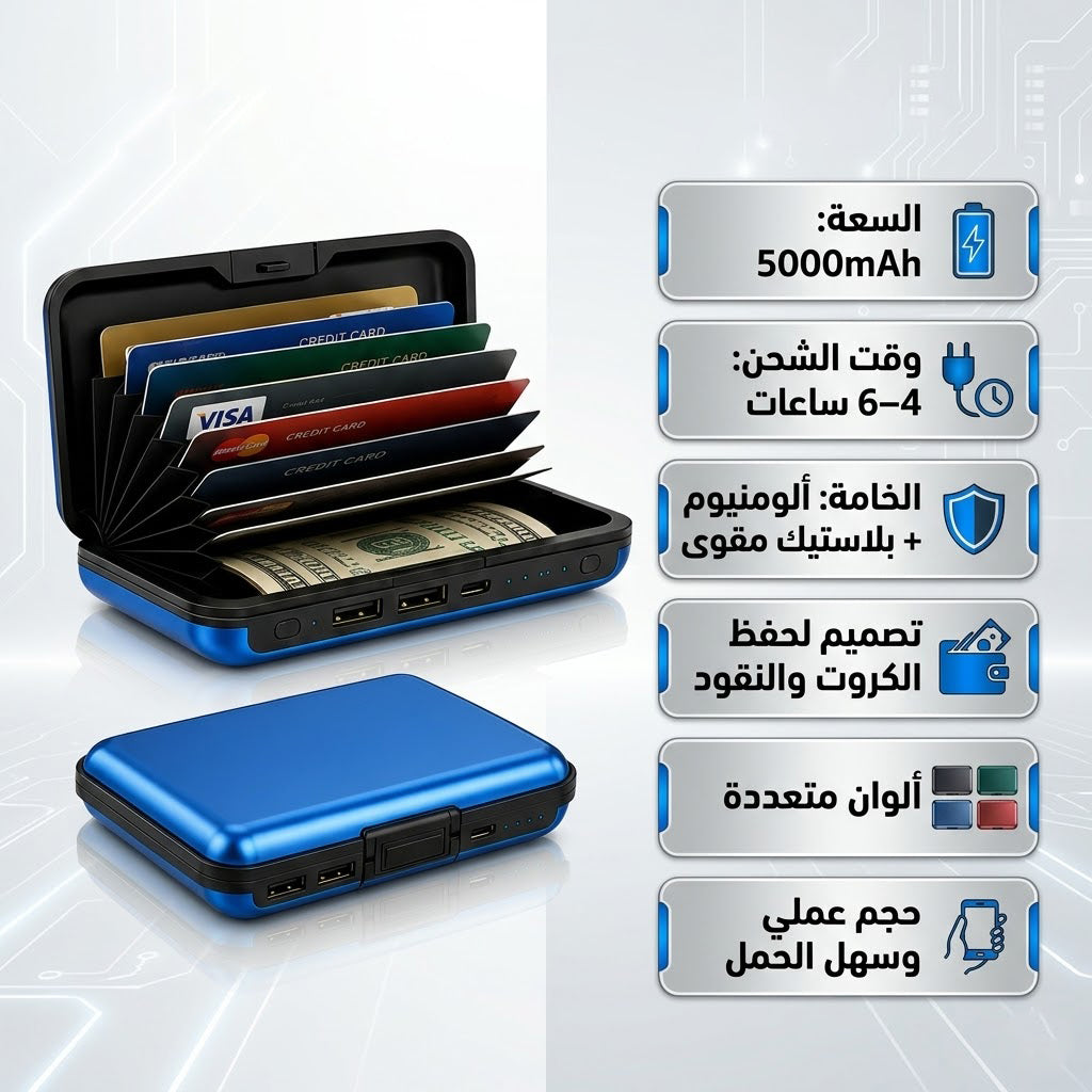 محفظة مزودة بباور بانك