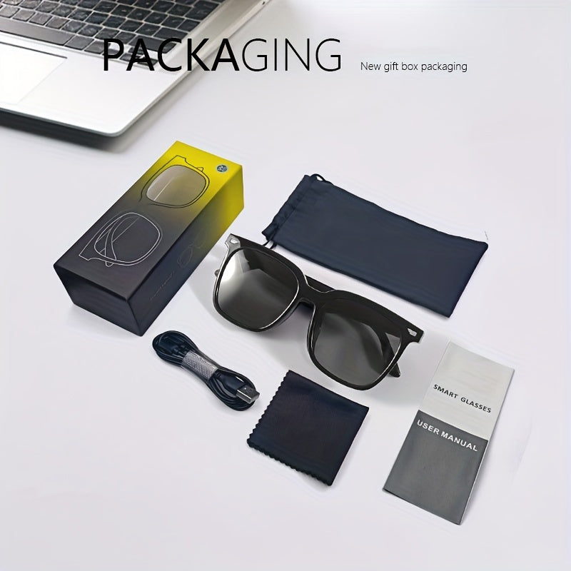 Smart Bluetooth glasses with built-in speakers, stylish and functional wearable tech for hands-free calls and audio.