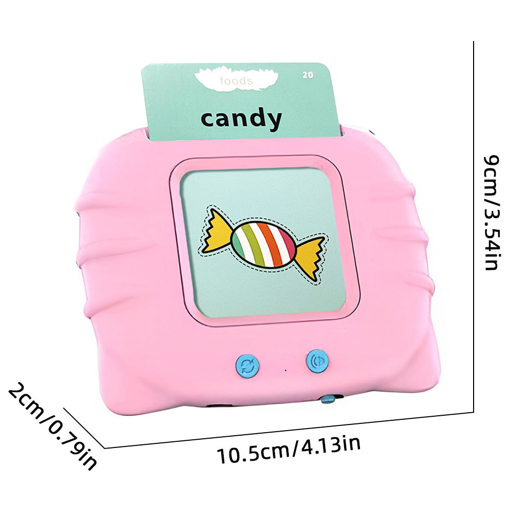 Electronic educational card reader game for Arabic and English learning, designed for children with colorful buttons and interactive features.