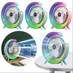 Modern colorful fan from سوق كوم, a stylish electric مبردات with vibrant blades and sleek design perfect for cooling.