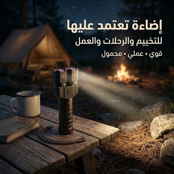 كشاف يدوي مزدوج الرأس