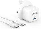 عرض Anker Power Port Nano-20W + كابل شاحن USB متعدد 15 سم، شحن سريع 3 في 1 (Lightning, Type-C &amp; Micro USB)