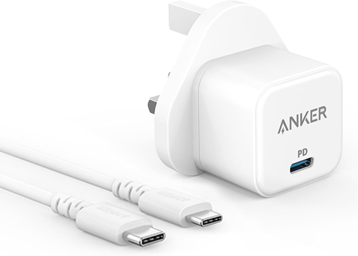عرض Anker Power Port Nano-20W + كابل شاحن USB متعدد 15 سم، شحن سريع 3 في 1 (Lightning, Type-C &amp; Micro USB)