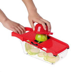 Multi-function 6-in-1 magic chopper for kitchen accessories, featuring various blades and compartments for food preparation.