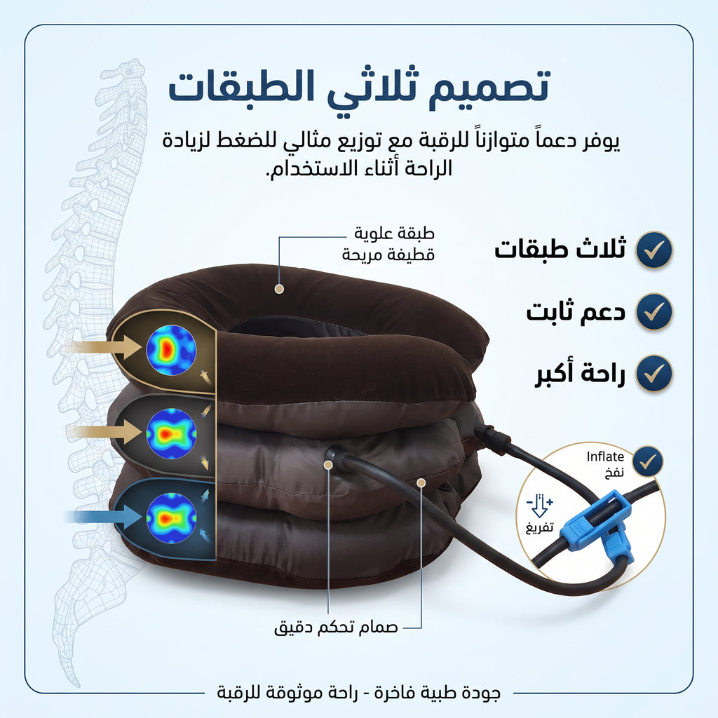 Inflatable neck pillow from سوق الأمانة, showing soft, ergonomic design ideal for travel and neck support.