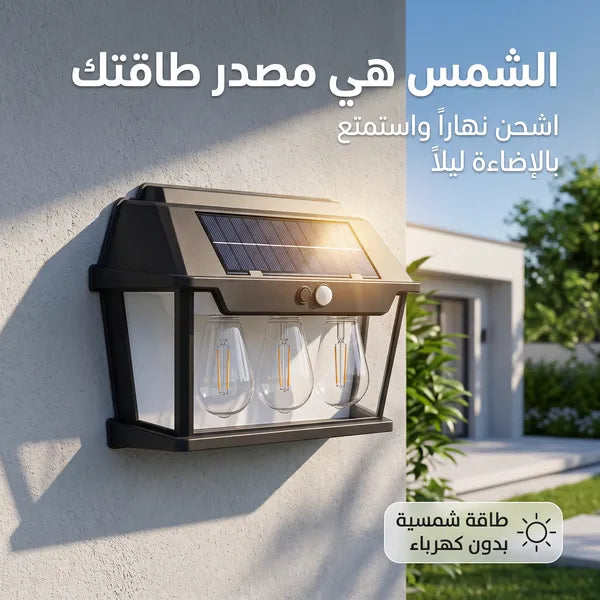 كشاف جداري بالطاقة الشمسية مع مستشعر حركة