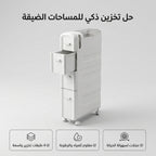 Floor storage cabinet with four compartments from سوق الأمانة, showcasing a sturdy wooden design and ample storage space.