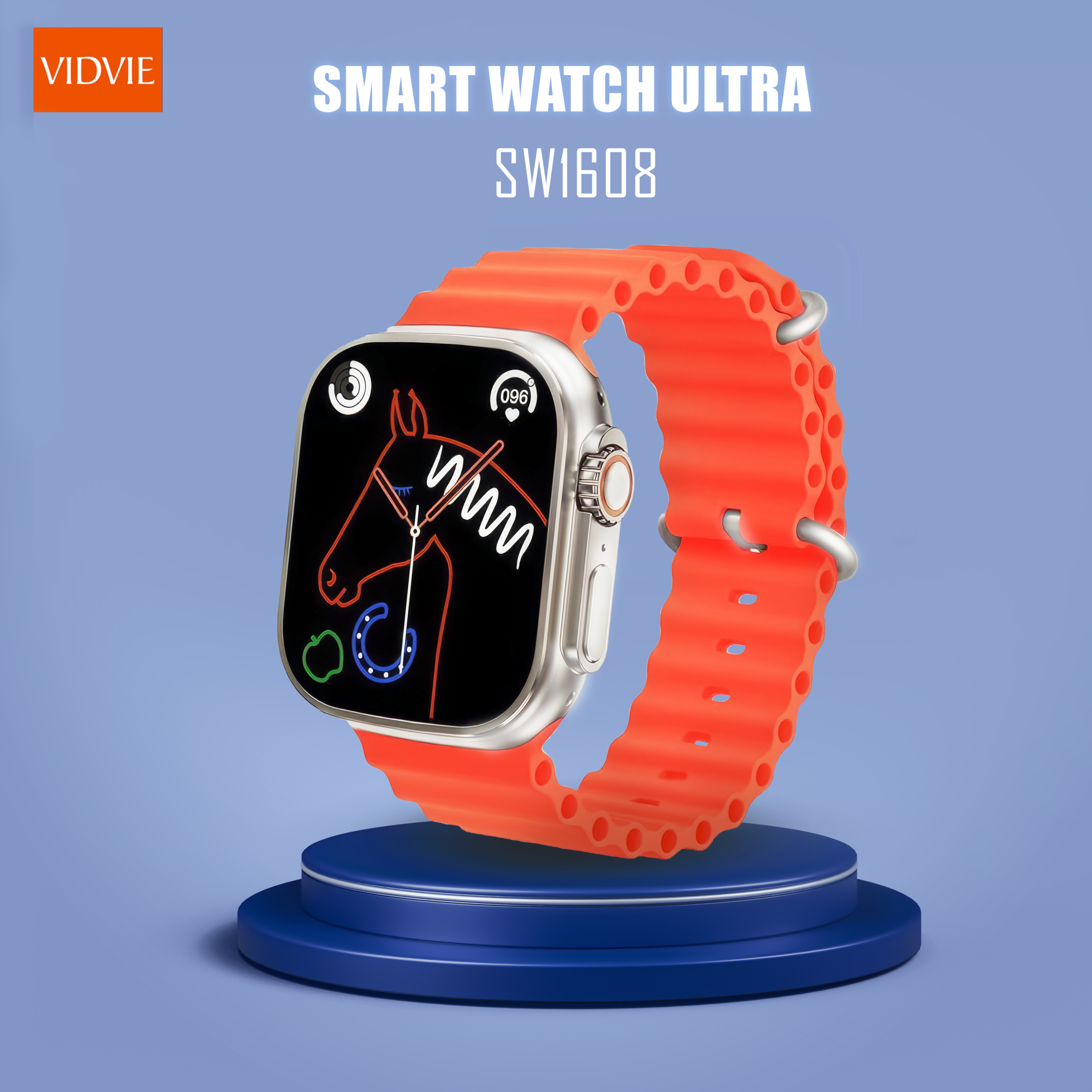 VIDVIE Smart Watch SW1608 with digital display, fitness tracking, and sleek design, showcasing the original smartwatch from سوق كوم.