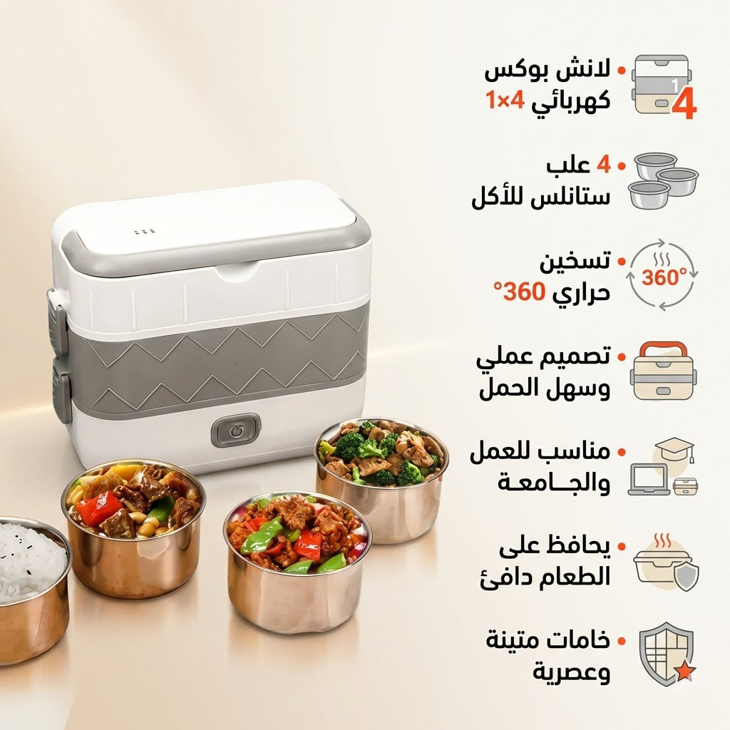 لانش بوكس كهربائي 4 في 1