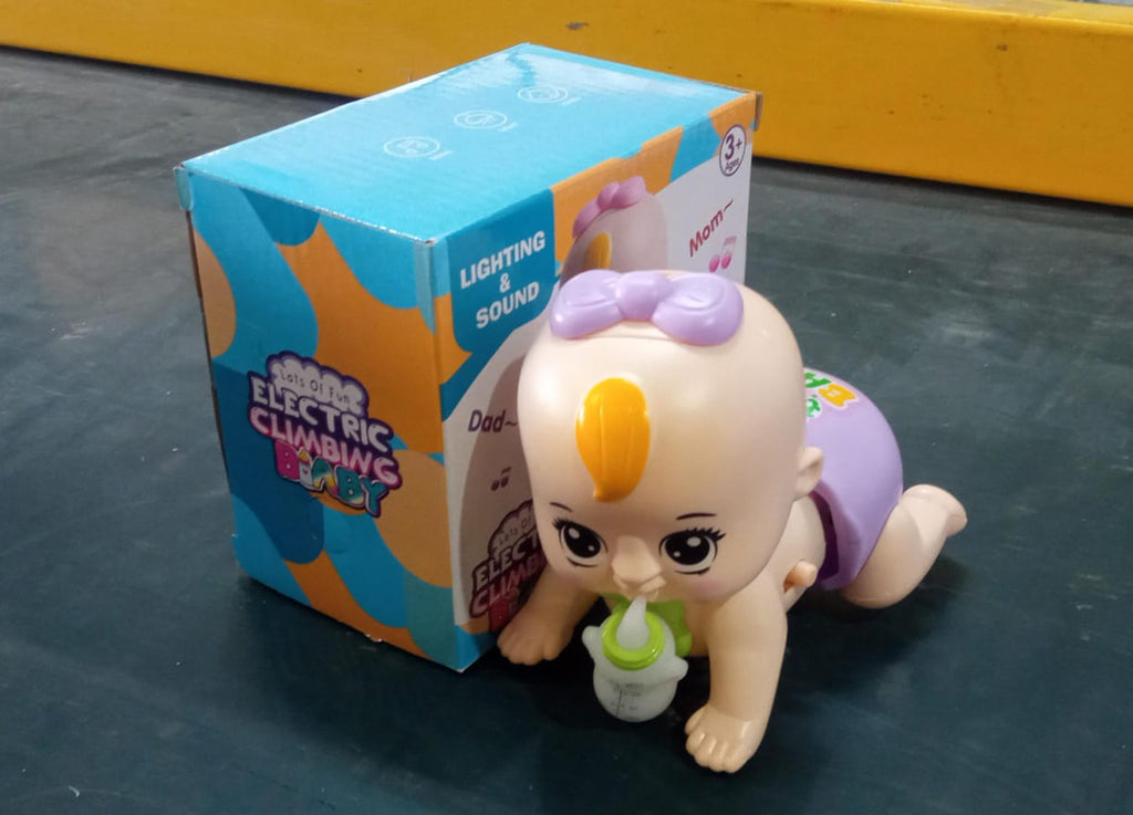 Baby crawling game toy from سوق كوم for children's play, featuring colorful design and soft material for toddler development.