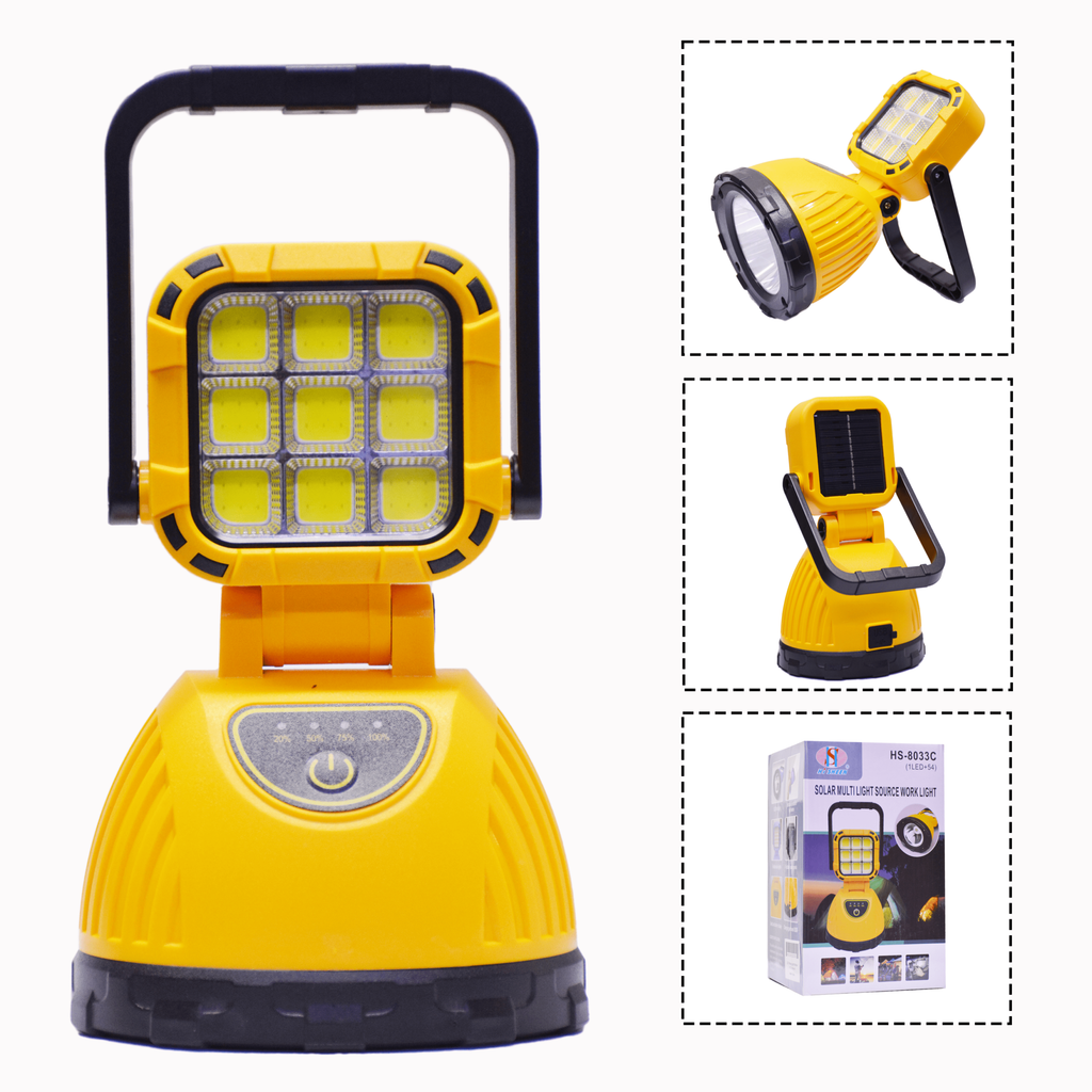 Solar outdoor light from سوق كوم, rechargeable solar-powered outdoor illumination with LED bulb for garden and pathway lighting.