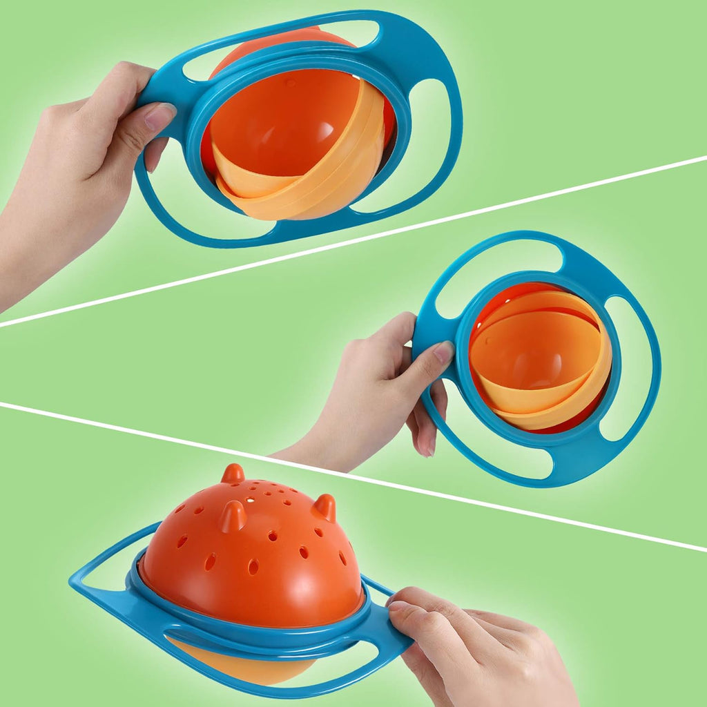 Rotating 360-degree baby accessory tray featuring colorful sections, designed for children's activities and playtime.