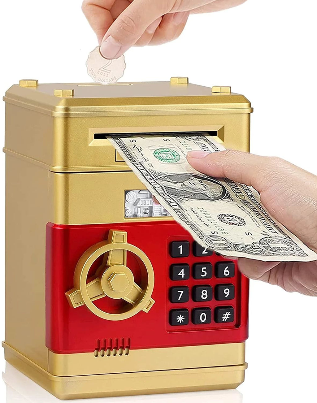 Children's Central Bank Saving Game toy by سوق كوم, featuring colorful bank and coin slots for kids' educational play.