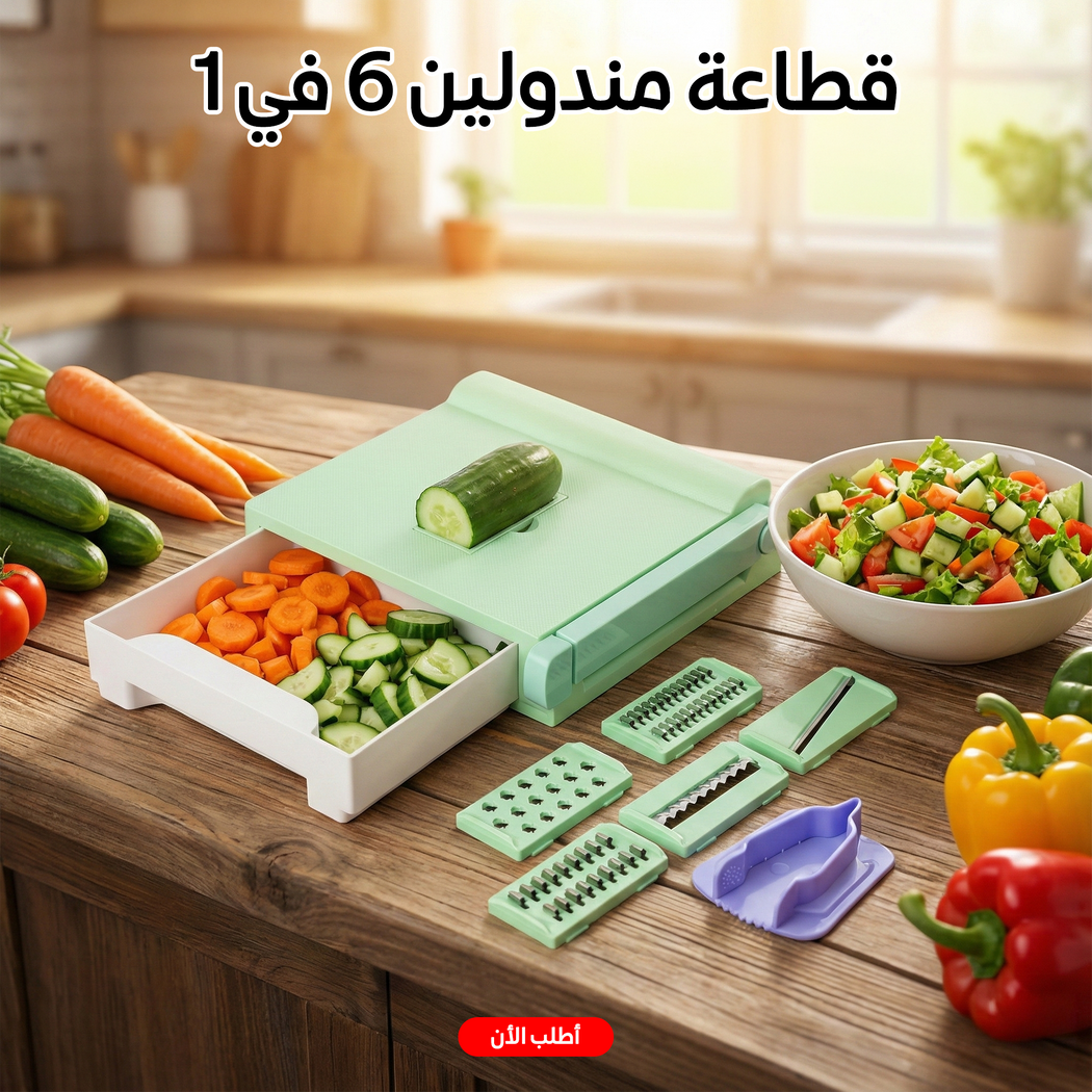 قطاعة مندولين 6 في 1 - تقطيع الخضار بسرعة وأمان | خصم 50%