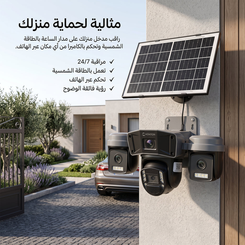 S60     ﻛﺎﻣﯾرا  ﻻﺳﻠﻛﯾﺔ  ﺑﺎﻟطﺎﻗﺔ  اﻟﺷﻣﺳﯾﺔ   -  3  ﻋدﺳﺎت  -  ﻣدﺧل  ﺷرﯾﺣﺔ  -  ﺗﺣﻛم  ﺑﺎﻟﮭﺎﺗف (ضمان عام )