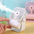 Colorful toy fan and diffuser set, featuring a small fan and aroma vaporizer, designed for children's play and sensory fun.