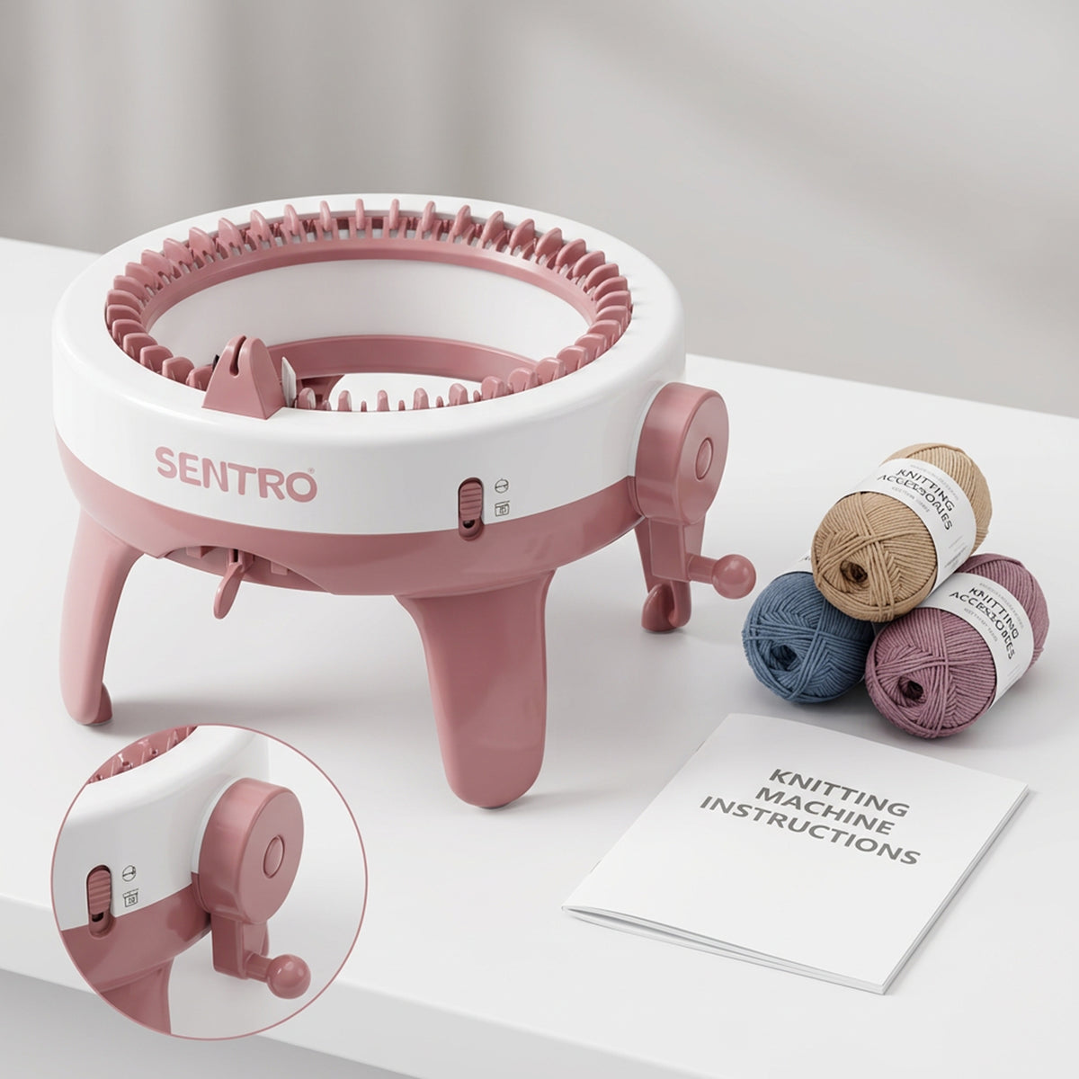 Handheld knitting machine by سوق الأمانة for making sweaters, hats, socks, and scarves for adults and children.