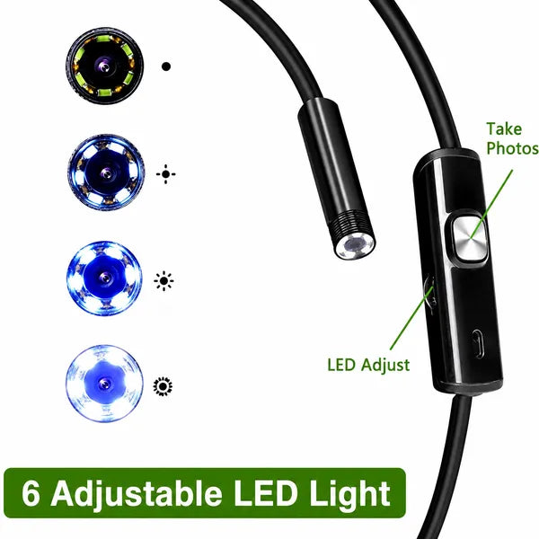 منظار فحص أنابيب سيارات مع إضاءة LED